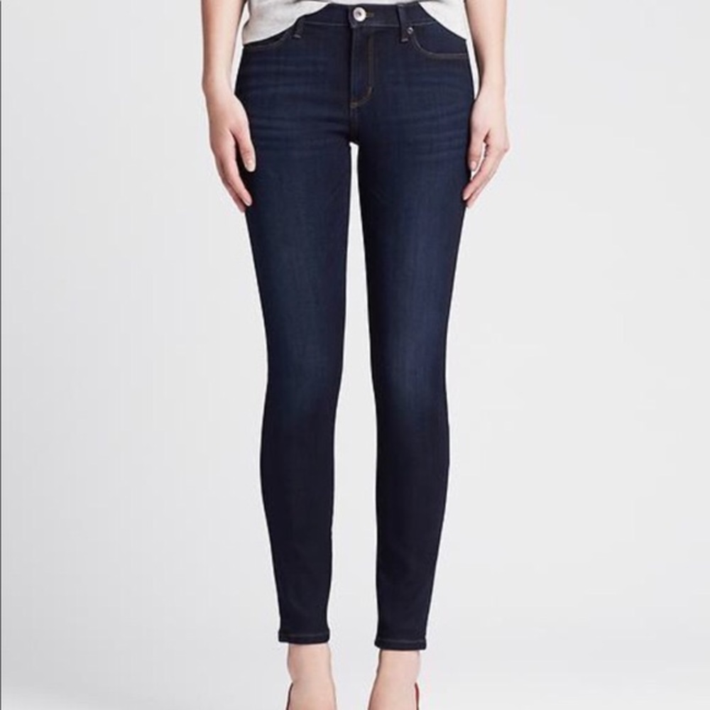 Banana Republic Skinny Ankle Jeans, dark wash, 30